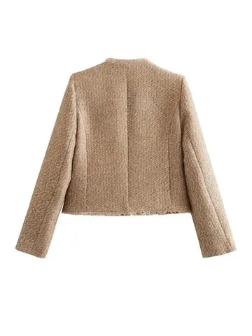 Charlotte | Women's Tweed Jacket | Gold Buttons · Eltrendio