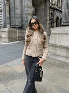 Charlotte | Women's Tweed Jacket | Gold Buttons · Eltrendio