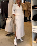 Charlotte | Women's V-Neck Maxi Dress | Lightweight · Eltrendio