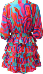 Charlotte | Women's V-Neck Party Dress | Tiered Ruffle · Eltrendio
