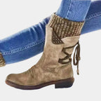 Clara | Women's Mid-Calf Winter Boots | Knitted Cuff · Eltrendio