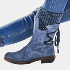 Clara | Women's Mid-Calf Winter Boots | Knitted Cuff · Eltrendio