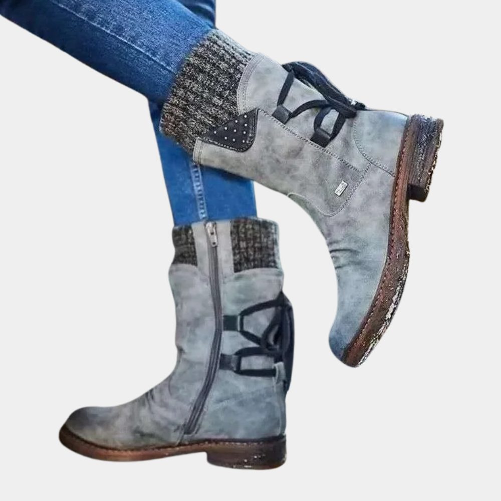 Clara | Women's Mid-Calf Winter Boots | Knitted Cuff · Eltrendio