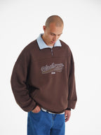 Dylan | Unisex Half Zip Sweatshirt | Oversized Retro Contrast Collar Style-Eltrendio