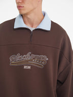 Dylan | Unisex Half Zip Sweatshirt | Oversized Retro Contrast Collar Style-Eltrendio