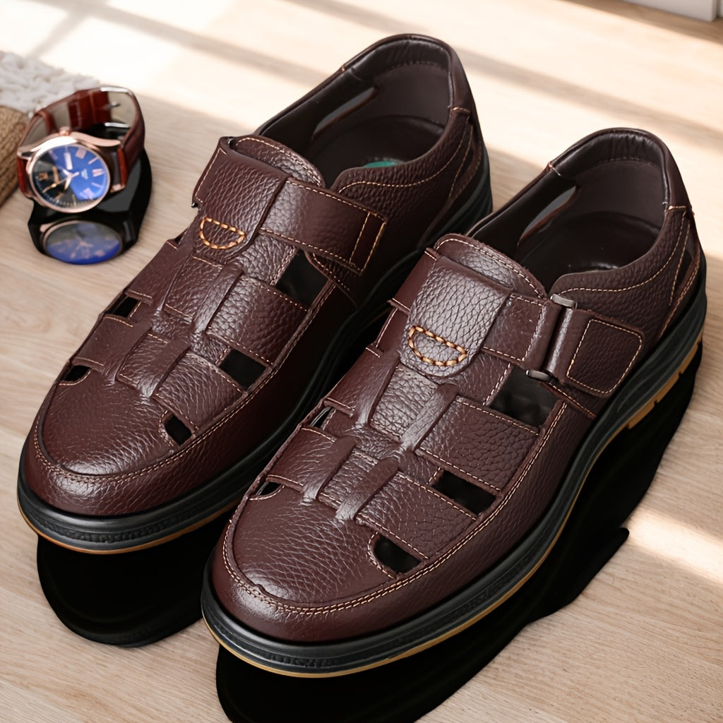 Edward | Men's Closed-Toe Sandals | Breathable Leather · Eltrendio