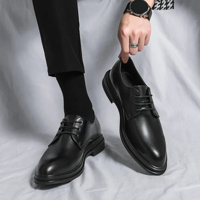 Edward | Men's Lace-Up Derby Shoes | High-Shine · Eltrendio
