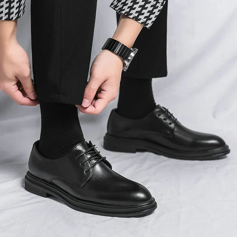 Edward | Men's Lace-Up Derby Shoes | High-Shine · Eltrendio