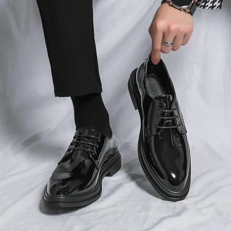Edward | Men's Lace-Up Derby Shoes | High-Shine · Eltrendio