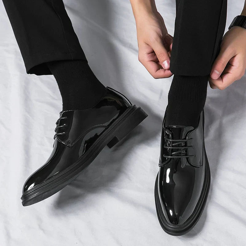 Edward | Men's Lace-Up Derby Shoes | High-Shine · Eltrendio
