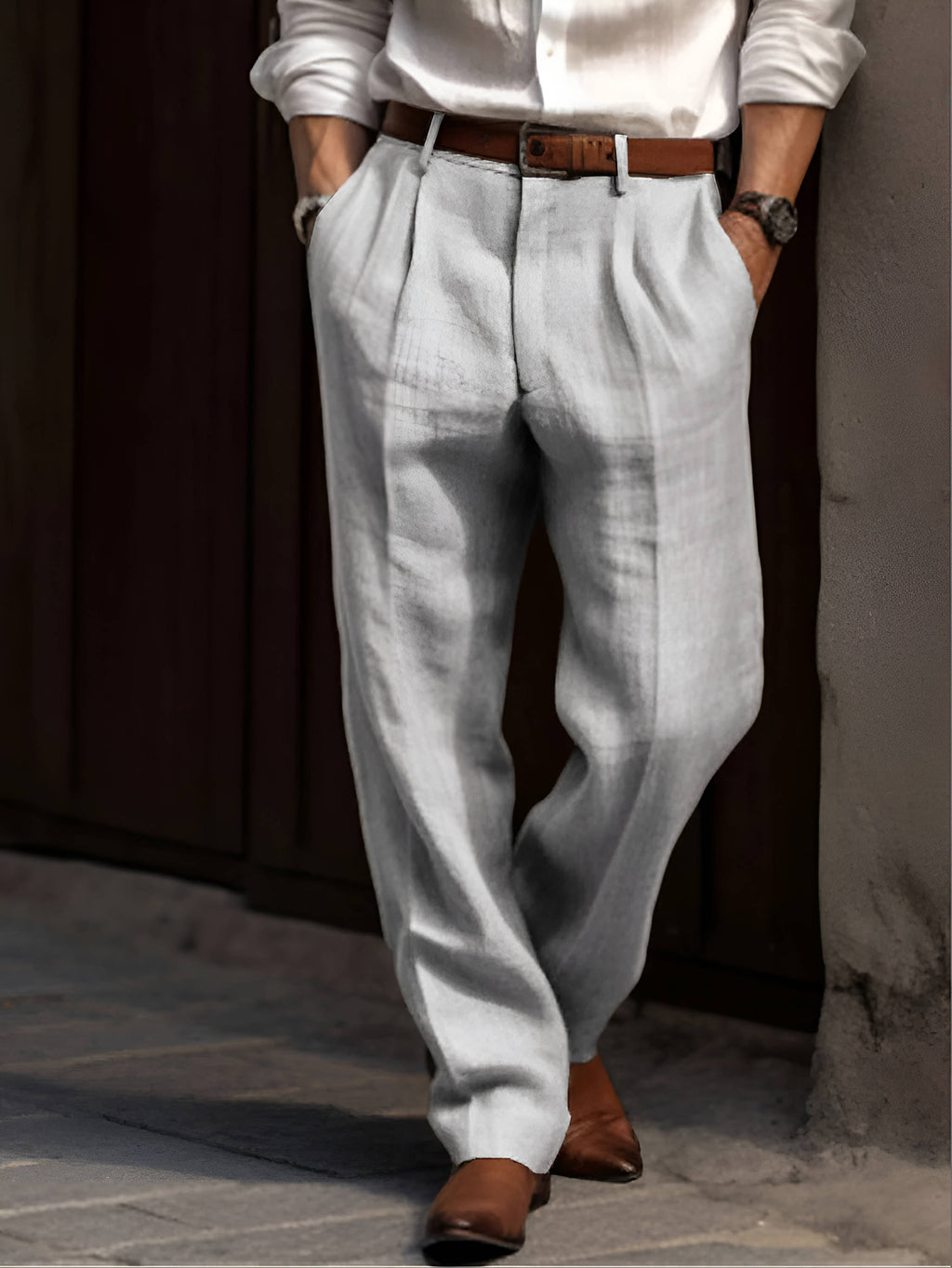 Edward | Men's Pleated Trousers | Lightweight Linen · Eltrendio