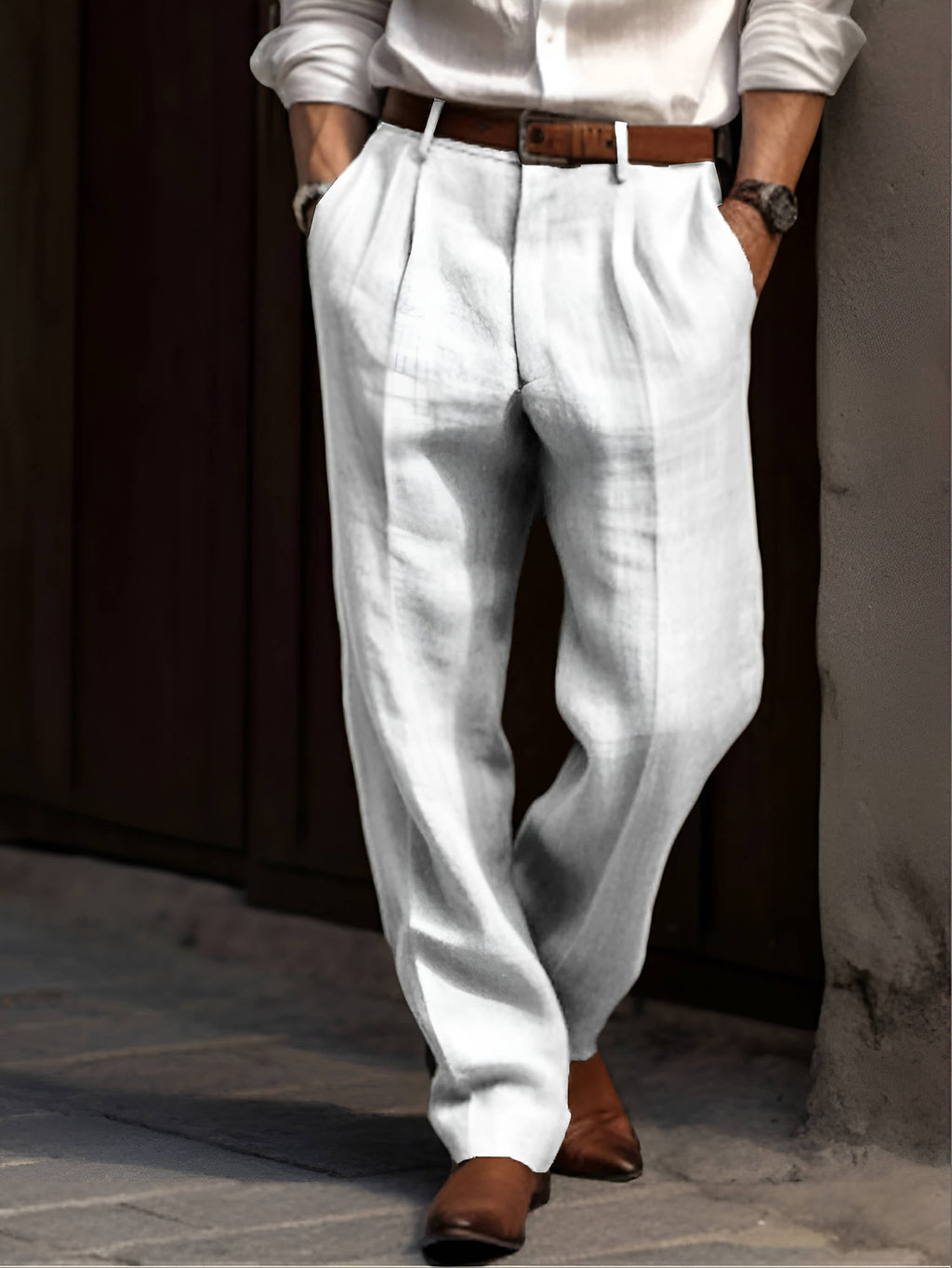 Edward | Men's Pleated Trousers | Lightweight Linen · Eltrendio