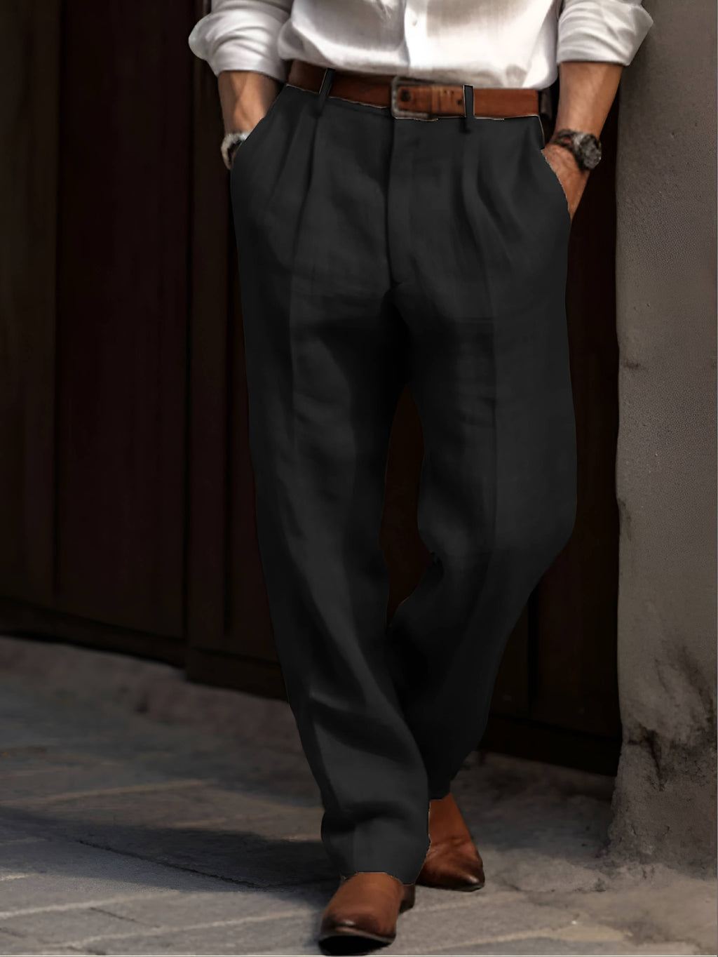 Edward | Men's Pleated Trousers | Lightweight Linen · Eltrendio