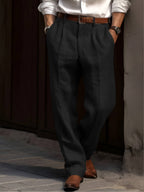 Edward | Men's Pleated Trousers | Lightweight Linen · Eltrendio