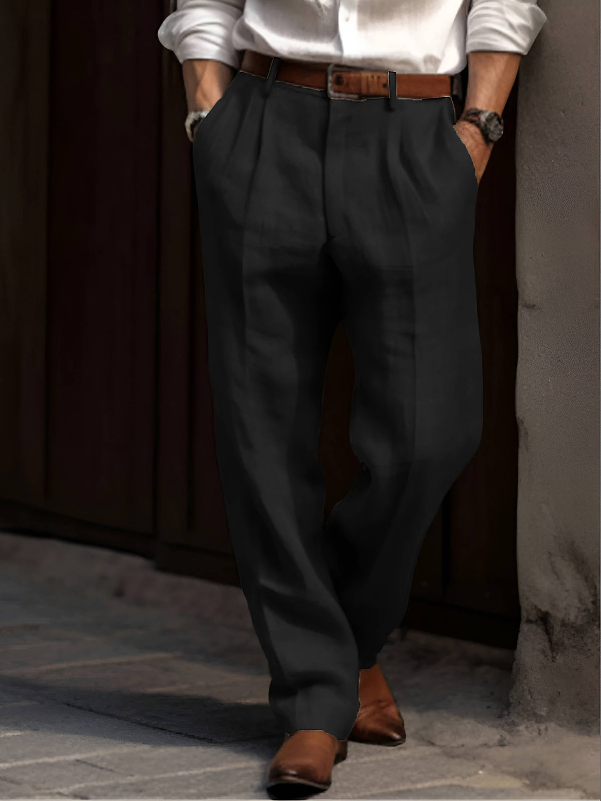Edward | Men's Pleated Trousers | Lightweight Linen · Eltrendio