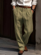 Edward | Men's Pleated Trousers | Lightweight Linen · Eltrendio