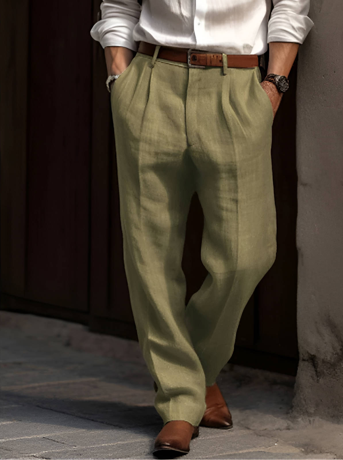 Edward | Men's Pleated Trousers | Lightweight Linen · Eltrendio