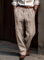 Edward | Men's Pleated Trousers | Lightweight Linen · Eltrendio
