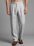 Edward | Men's Pleated Trousers | Lightweight Linen-Eltrendio