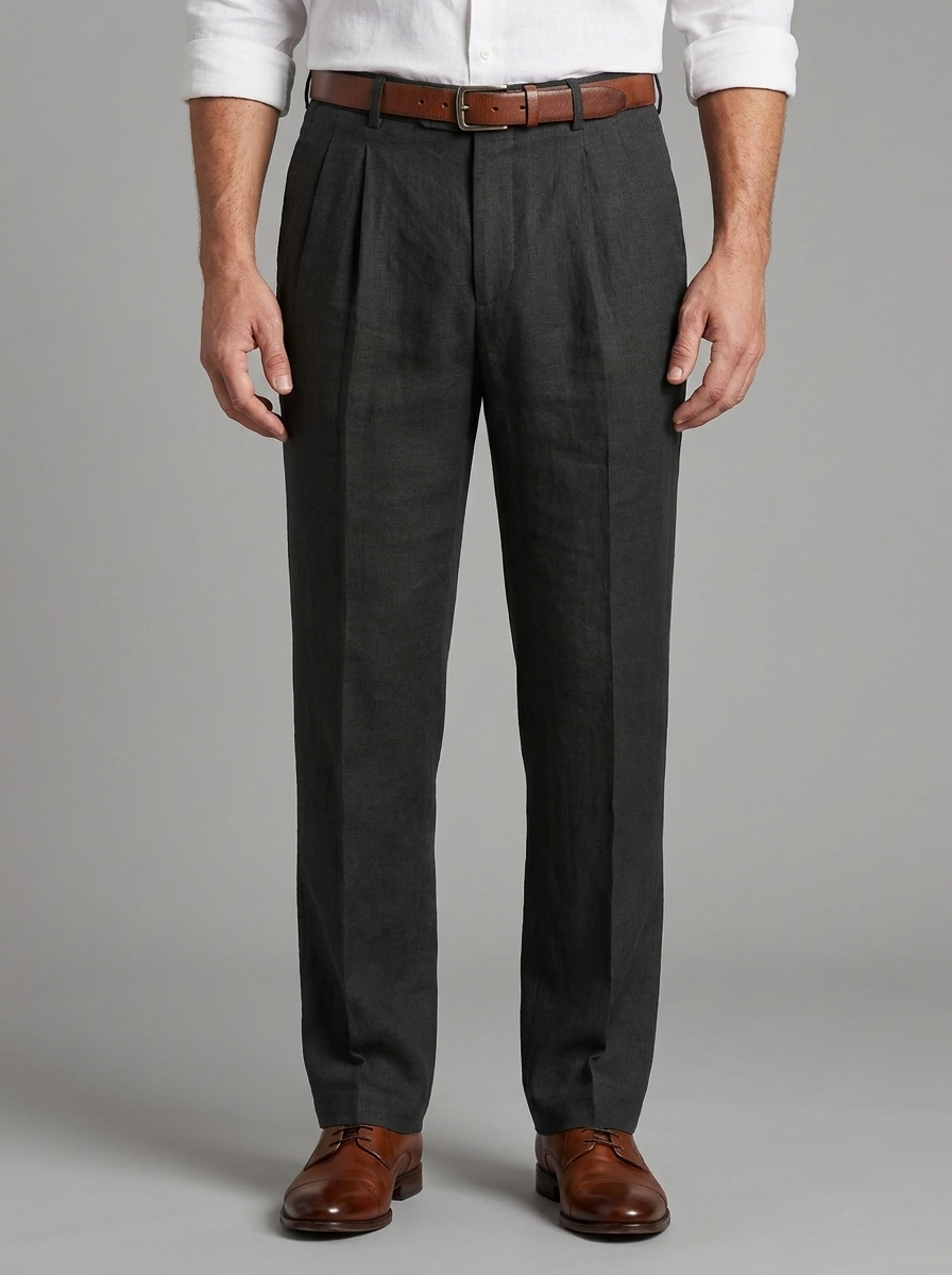 Edward | Men's Pleated Trousers | Lightweight Linen-Eltrendio