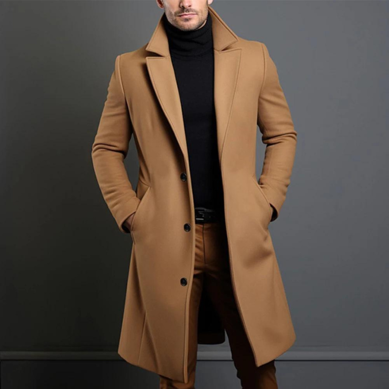 Edward | Men's Single-Breasted Overcoat | Notch Lapel · Eltrendio