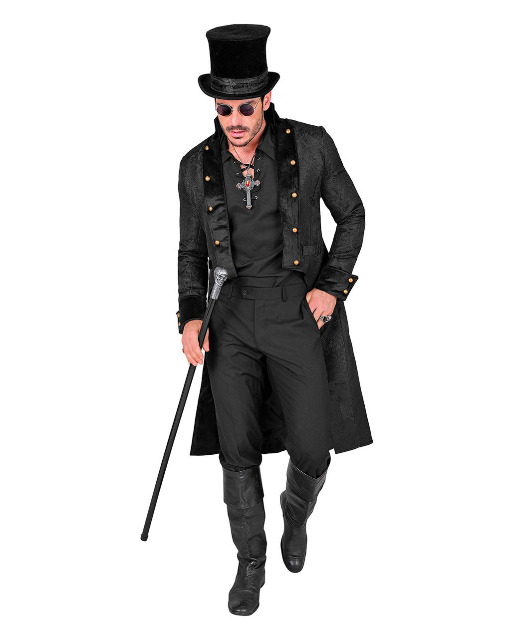 Edward | Men's Victorian Costume Coat | Brocade Tailcoat-Eltrendio