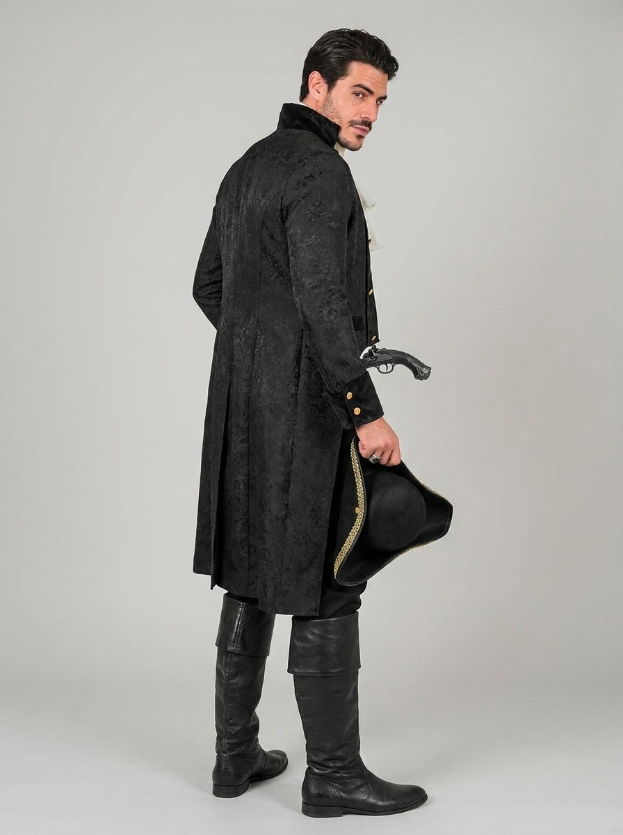 Edward | Men's Victorian Costume Coat | Brocade Tailcoat-Eltrendio