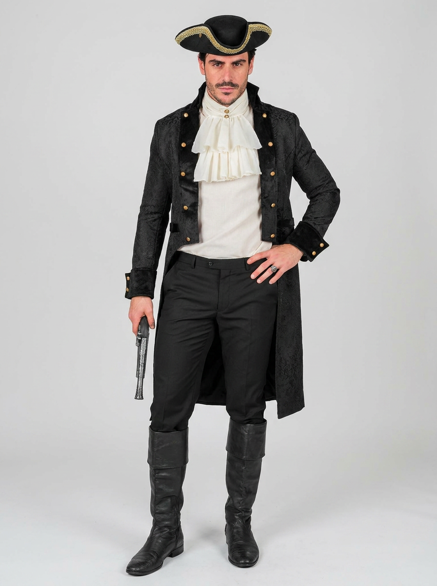 Edward | Men's Victorian Costume Coat | Brocade Tailcoat-Eltrendio