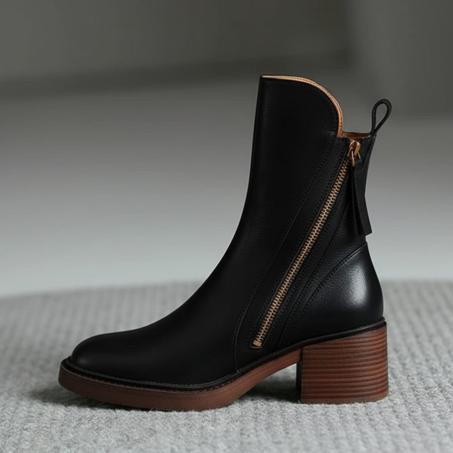 Eleanor | Women's Block Heel Ankle Boots | Side Zip · Eltrendio