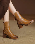 Eleanor | Women's Block Heel Ankle Boots | Side Zip · Eltrendio