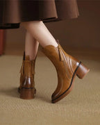 Eleanor | Women's Block Heel Ankle Boots | Side Zip · Eltrendio