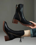 Eleanor | Women's Block Heel Ankle Boots | Side Zip · Eltrendio