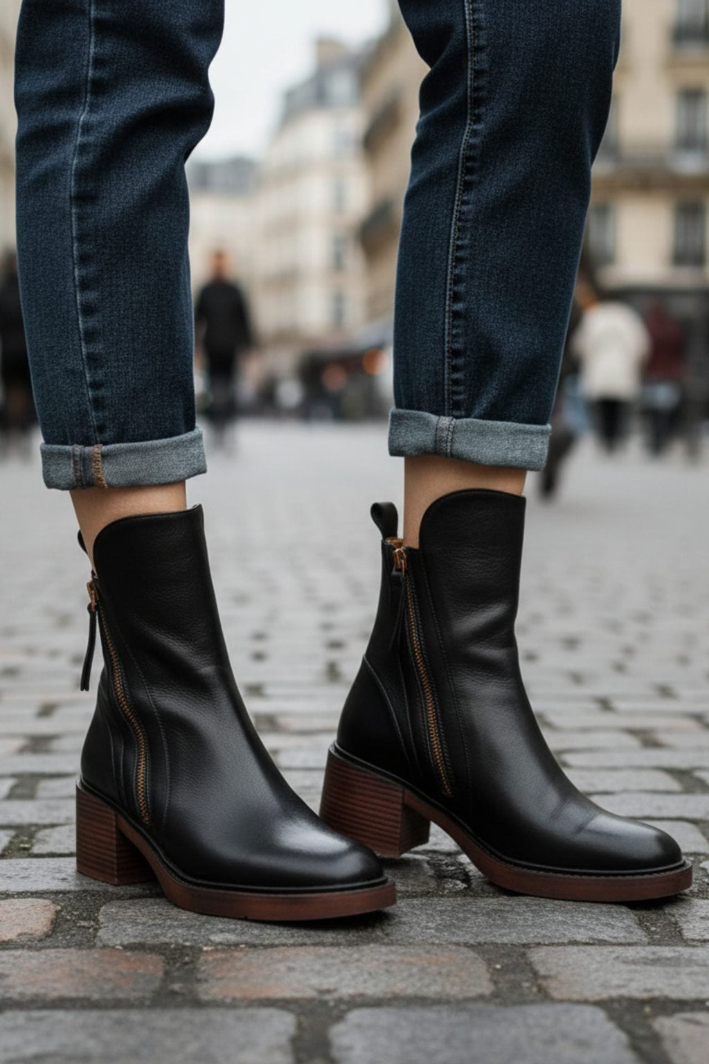 Eleanor | Women's Block Heel Ankle Boots | Side Zip · Eltrendio