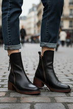 Eleanor | Women's Block Heel Ankle Boots | Side Zip · Eltrendio