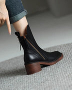 Eleanor | Women's Block Heel Ankle Boots | Side Zip · Eltrendio