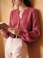 Eleanor | Women's Button-Up Cardigan | Pointelle Knit · Eltrendio