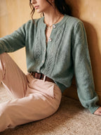 Eleanor | Women's Button-Up Cardigan | Pointelle Knit · Eltrendio