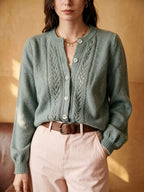 Eleanor | Women's Button-Up Cardigan | Pointelle Knit · Eltrendio