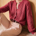 Eleanor | Women's Button-Up Cardigan | Pointelle Knit · Eltrendio