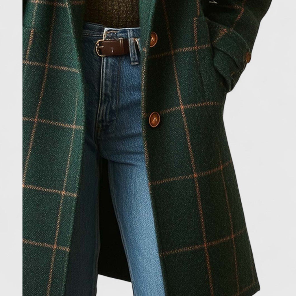 Eleanor | Women's Check Coat | Notch Lapel · Eltrendio