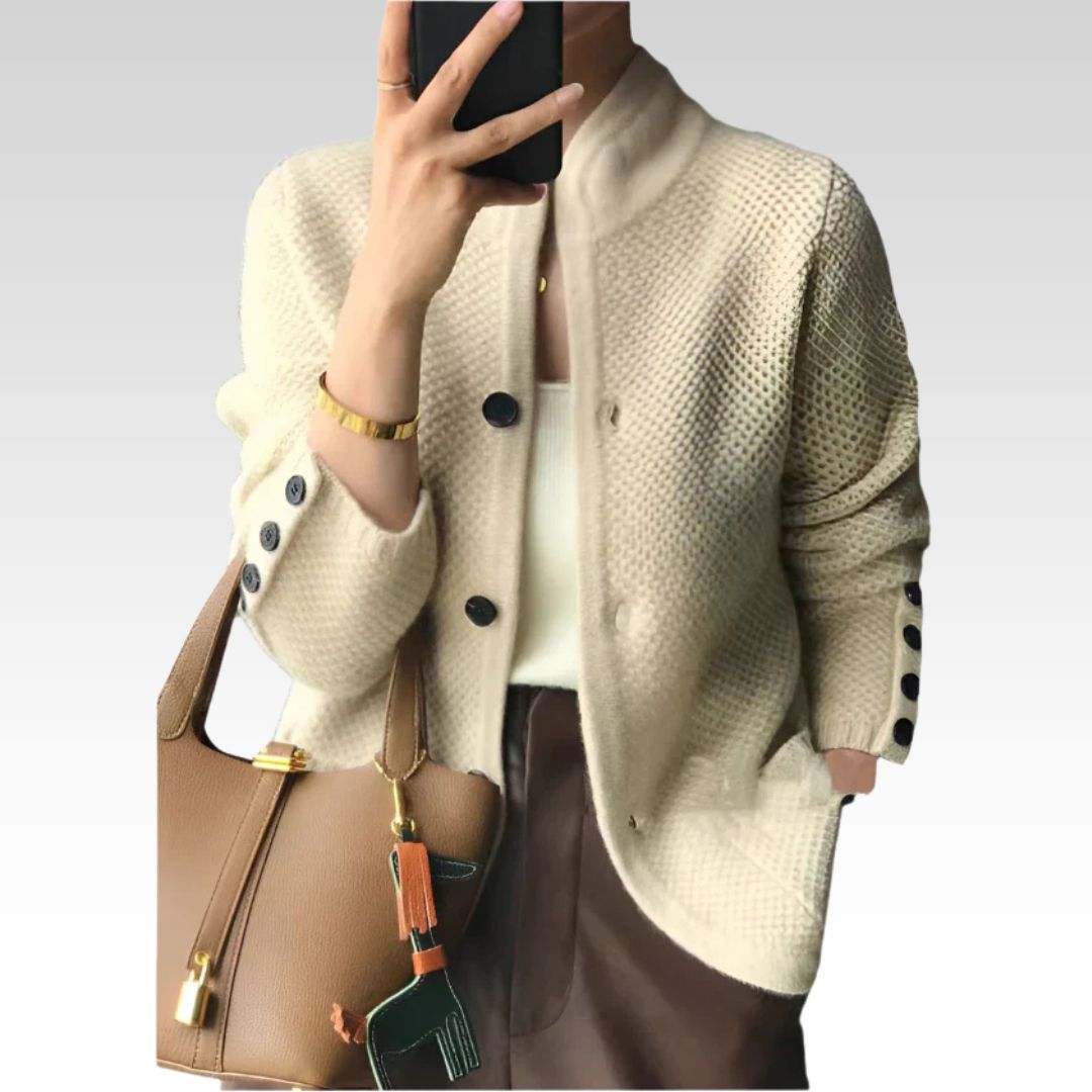 Eleanor | Women's Chunky Knit Cardigan | Button-Front · Eltrendio