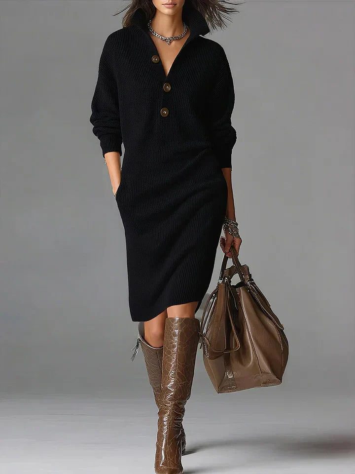 Eleanor | Women's Collared Jumper Dress | Button Front · Eltrendio