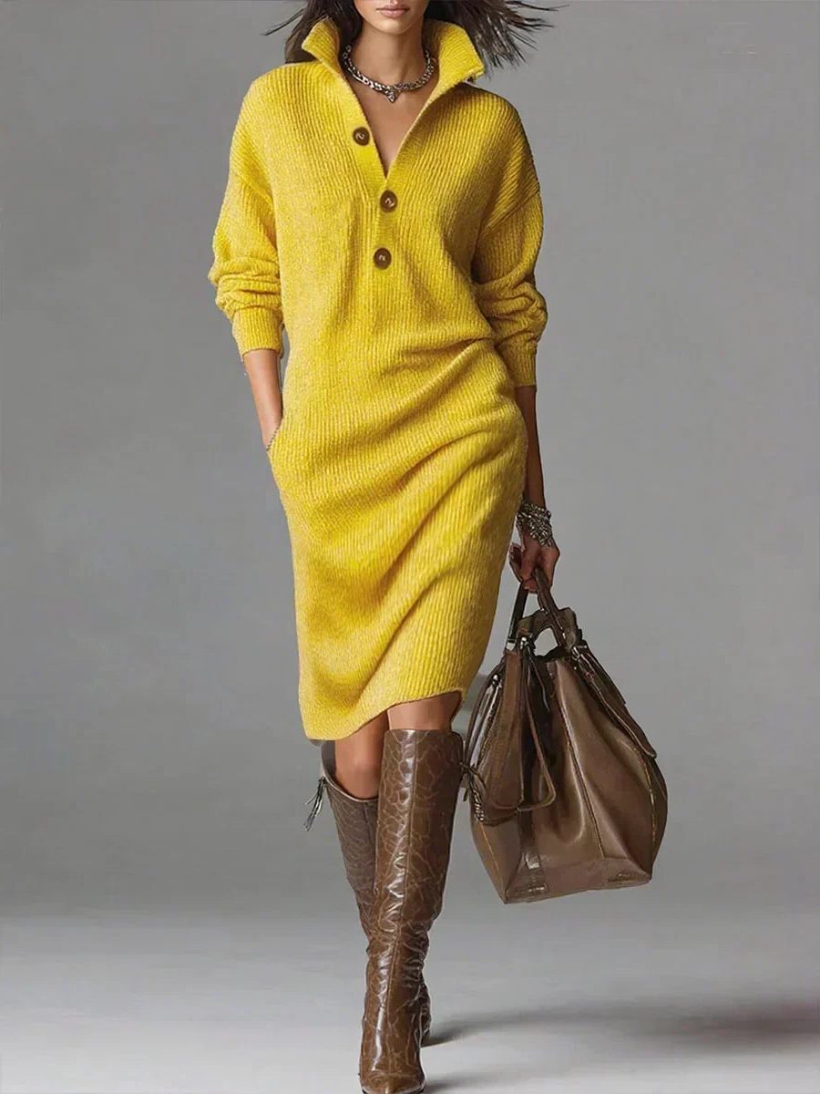 Eleanor | Women's Collared Jumper Dress | Button Front · Eltrendio