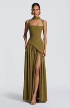 Eleanor | Women's Corset Maxi Dress | Thigh Split · Eltrendio