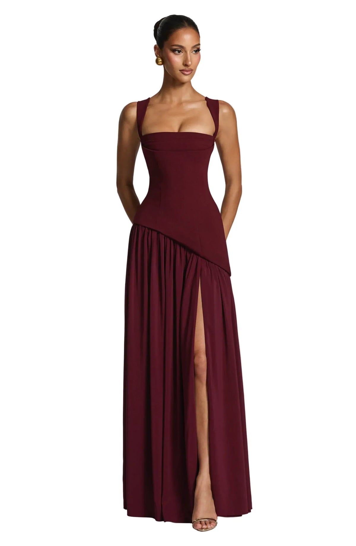 Eleanor | Women's Corset Maxi Dress | Thigh Split · Eltrendio