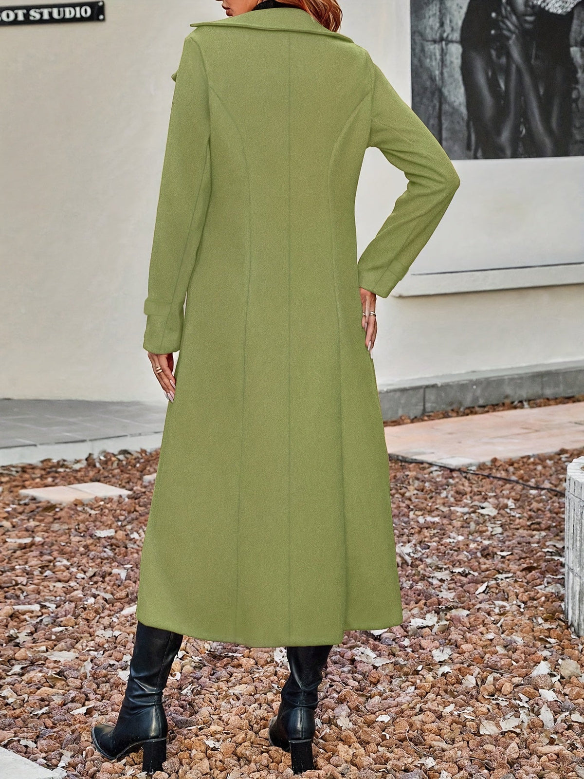 Eleanor | Women's Double-Breasted Longline Coat | Lapel Collar · Eltrendio