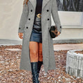 Eleanor | Women's Double-Breasted Longline Coat | Lapel Collar · Eltrendio