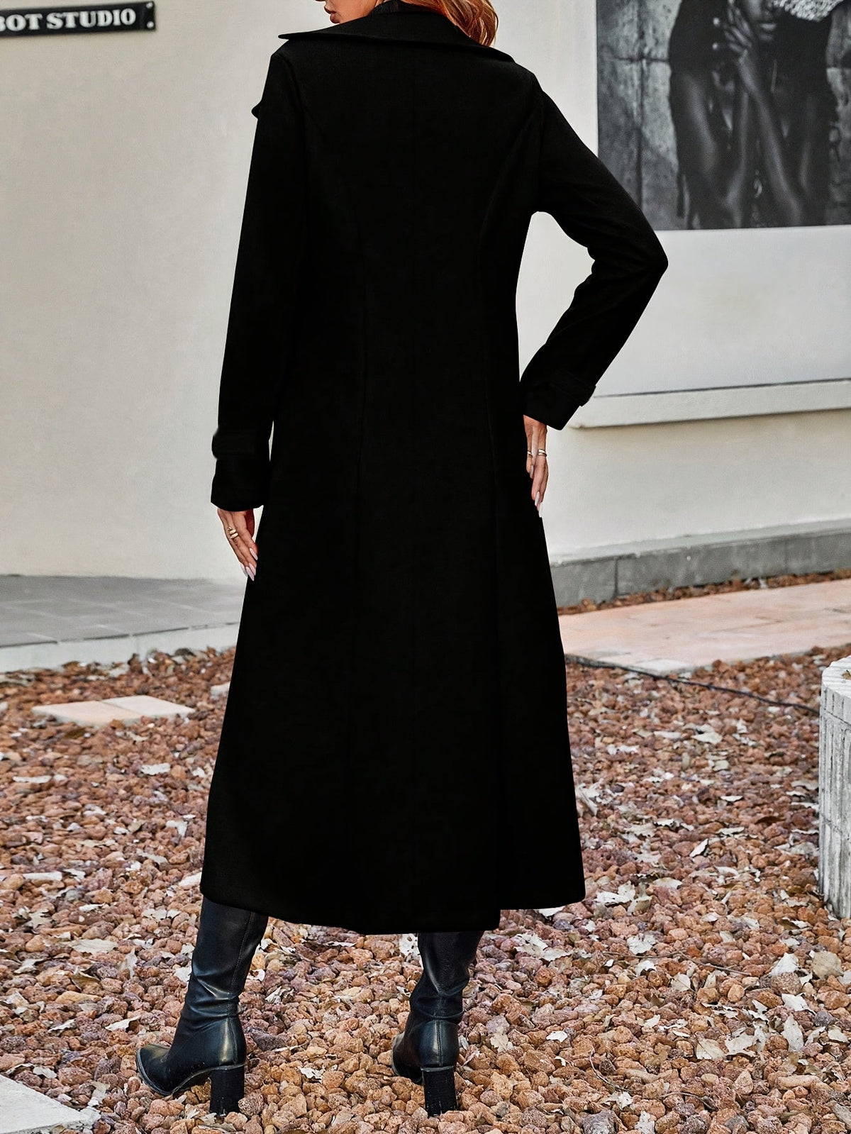 Eleanor | Women's Double-Breasted Longline Coat | Lapel Collar · Eltrendio