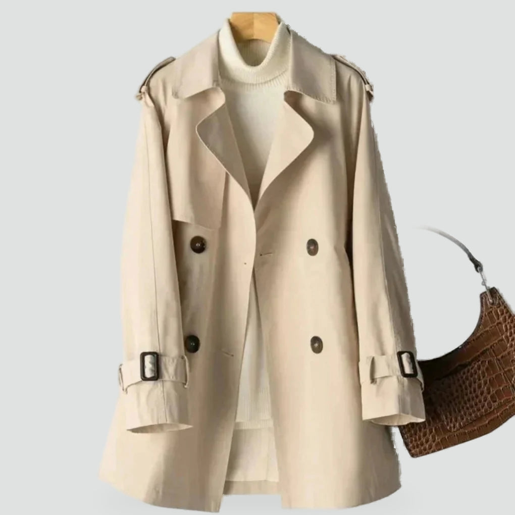 Eleanor | Women's Double-Breasted Trench Coat | Buckle Cuffs · Eltrendio