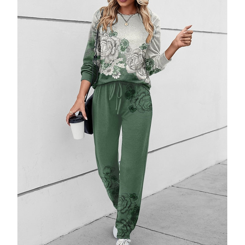 Eleanor | Women's Floral Loungewear Set | Drawstring Waist · Eltrendio